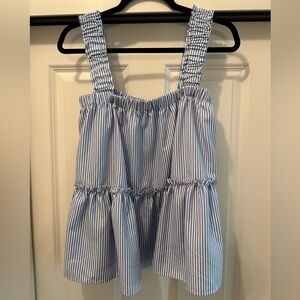 Petal and Pup Blue and White Shirt